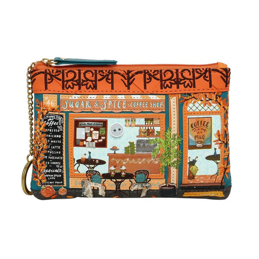 Sugar and Spice Coffee Shop Zipper Coin Purse