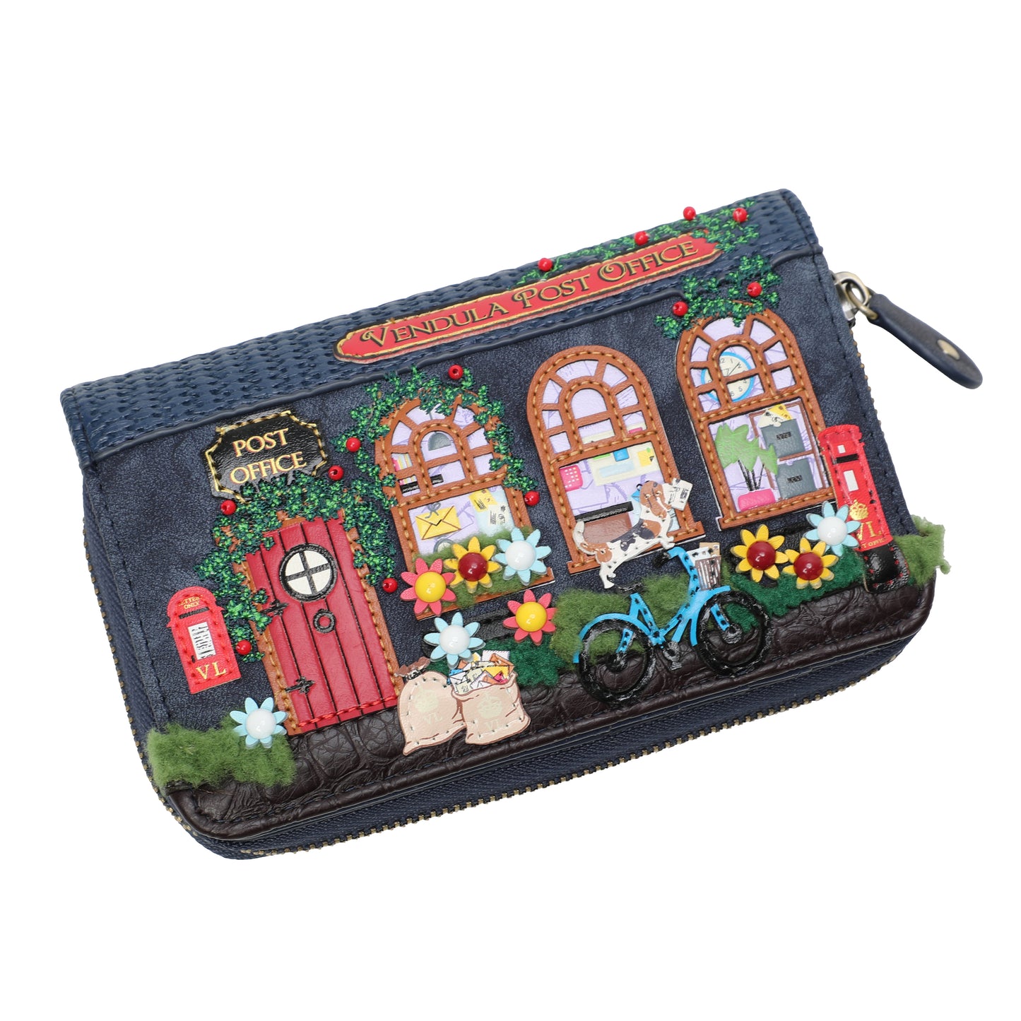 Vendula The Old Post Office - Navy Edition - Medium Ziparound Wallet