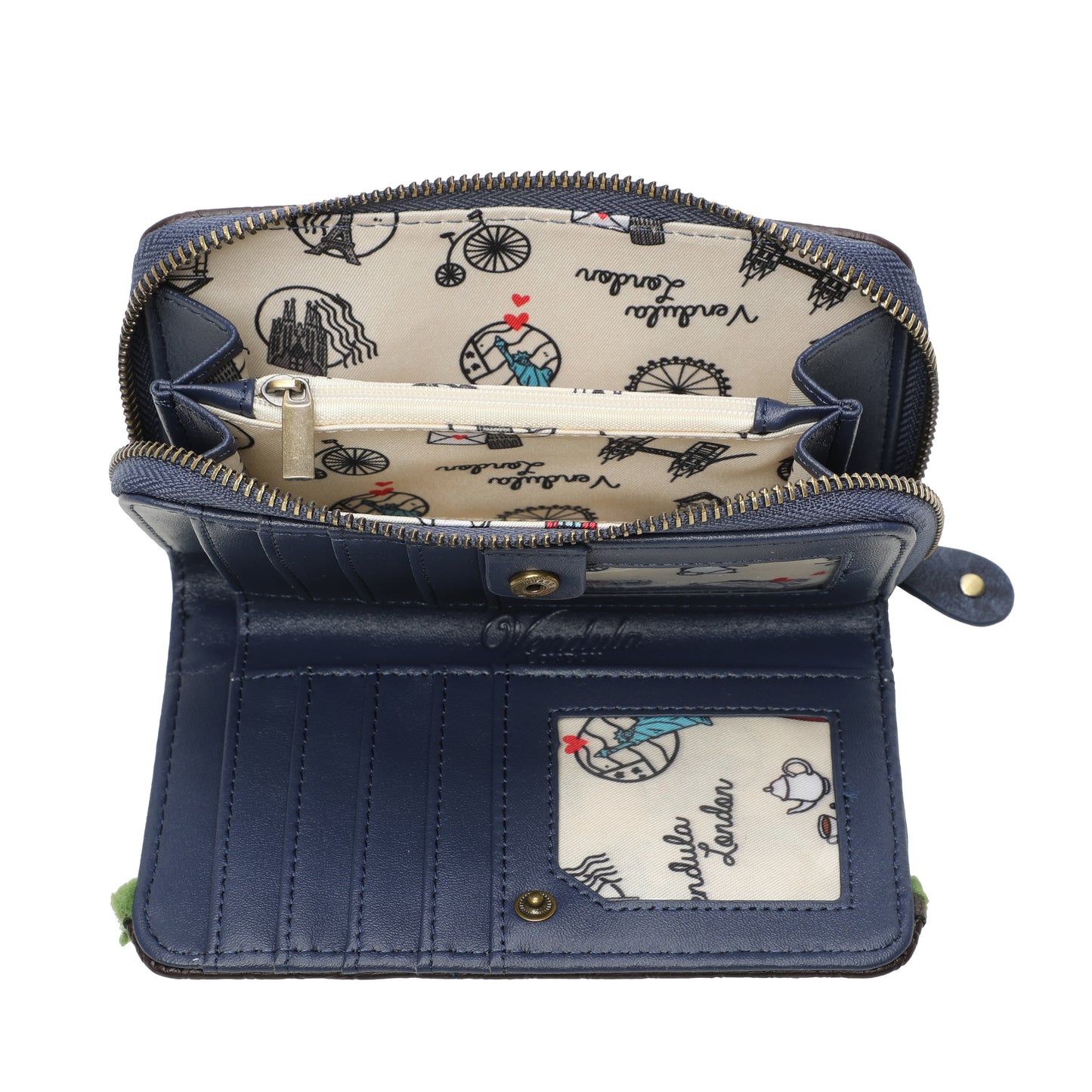 Vendula The Old Post Office - Navy Edition - Medium Ziparound Wallet