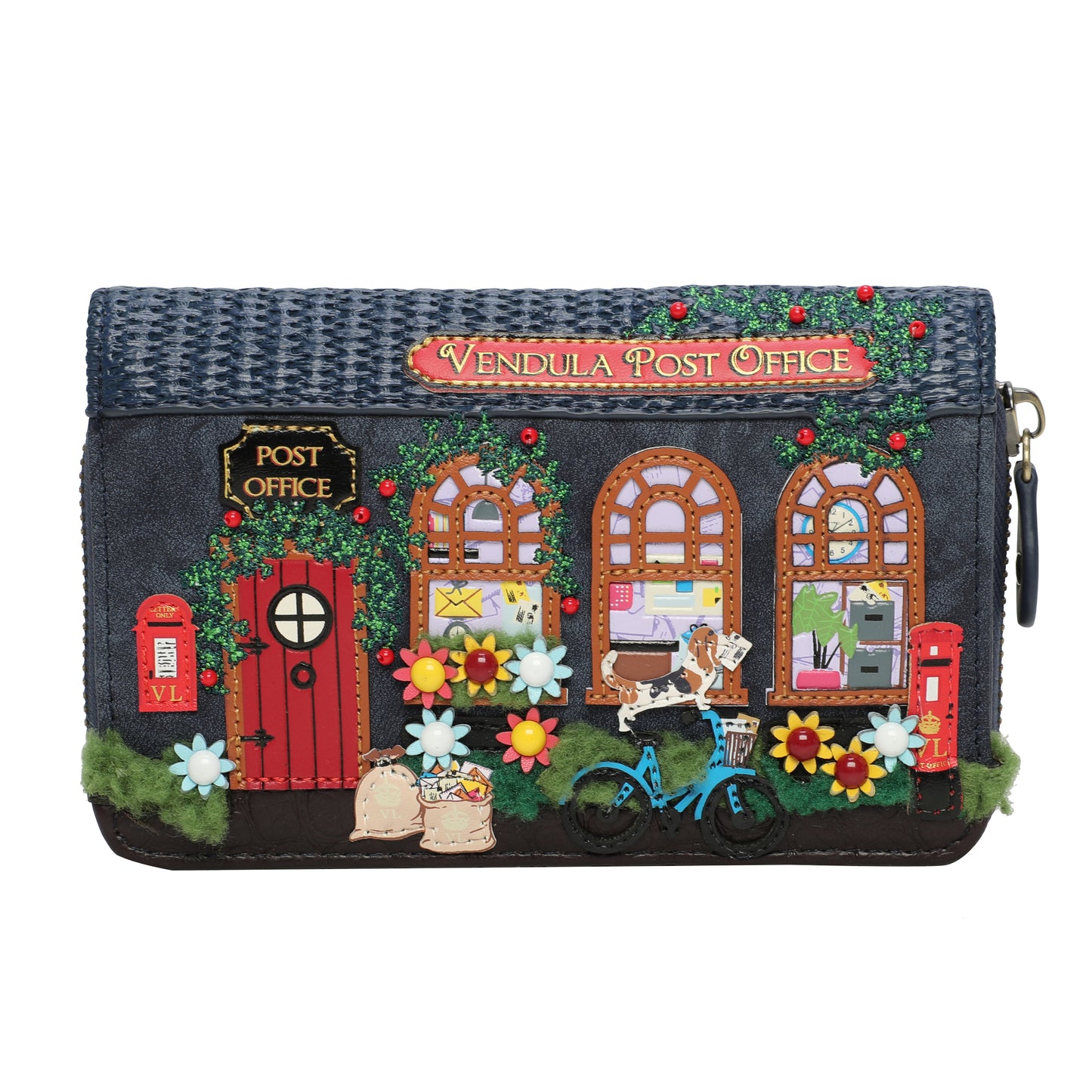 Vendula The Old Post Office - Navy Edition - Medium Ziparound Wallet