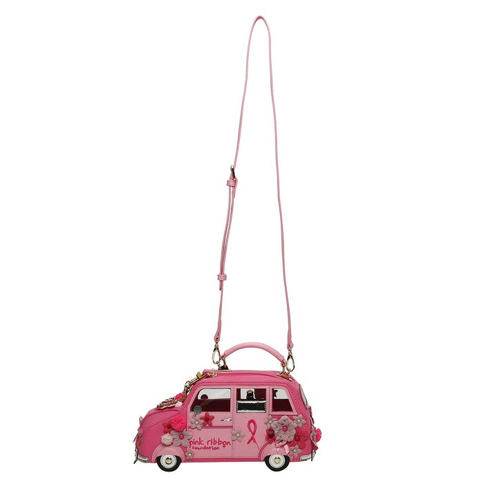 Vendula X Pink Ribbon Foundation - London Cats & Corgis Floral Pink Taxi