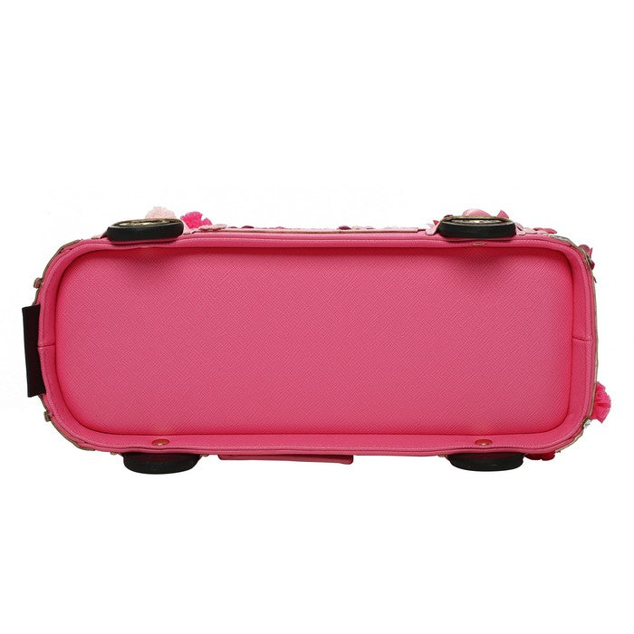 Vendula X Pink Ribbon Foundation - London Cats & Corgis Floral Pink Taxi