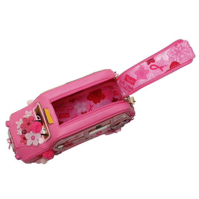 Vendula X Pink Ribbon Foundation - London Cats & Corgis Floral Pink Taxi