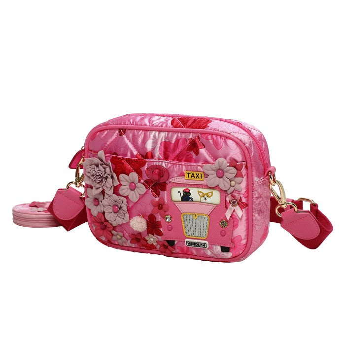 Vendula X Pink Ribbon Foundation - London Cats & Corgis Floral Camera Bag
