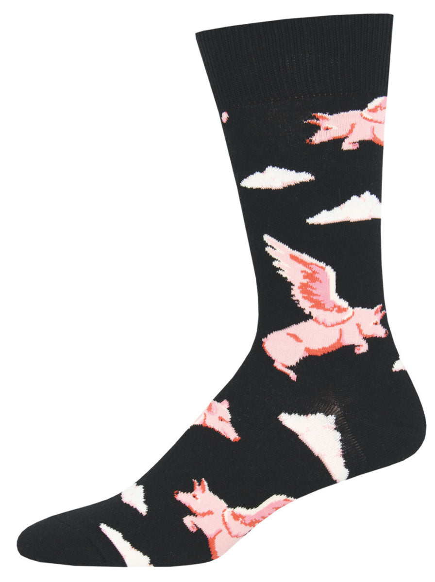 Socksmith Mens Socks – Flying Pig Black