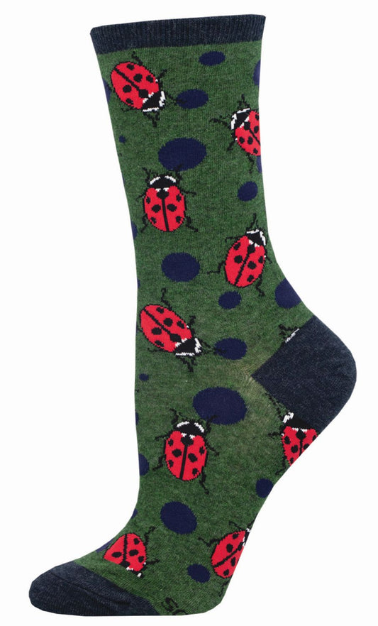 Socksmith Ladies Socks – Ladybugs Green