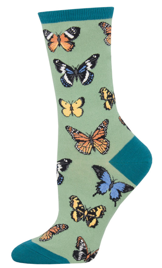 Socksmith Ladies Socks – Majestic Butterfly – Green