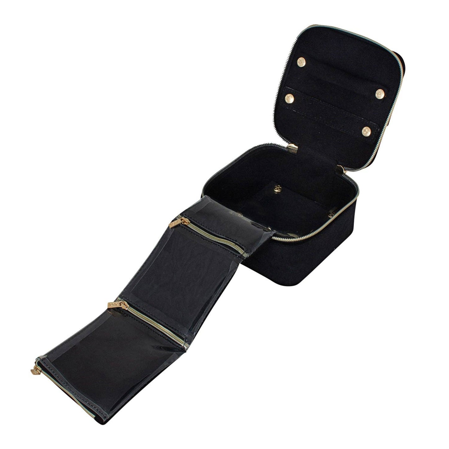 Luxe Velvet Jewellery Cube Black